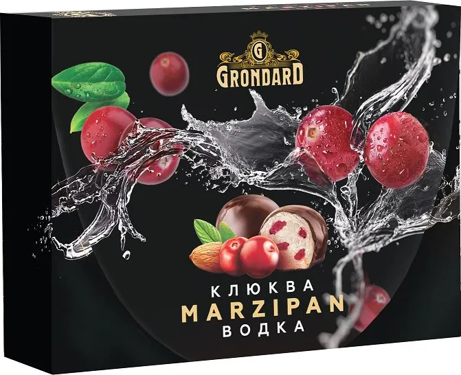  TM Grondard       (10186) Конфеты глазированные Марципановые Клюква и Водка, 98г  в Михайловке