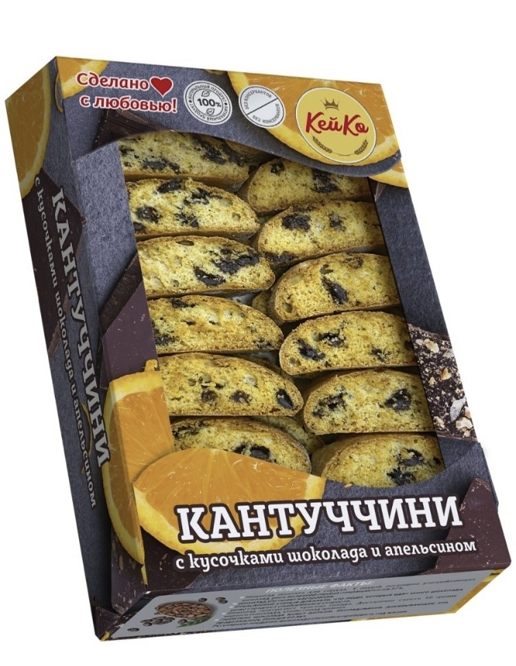  Кей Ко Кантуччини с кусочками шоколада и апельсином, 200г   в Михайловке